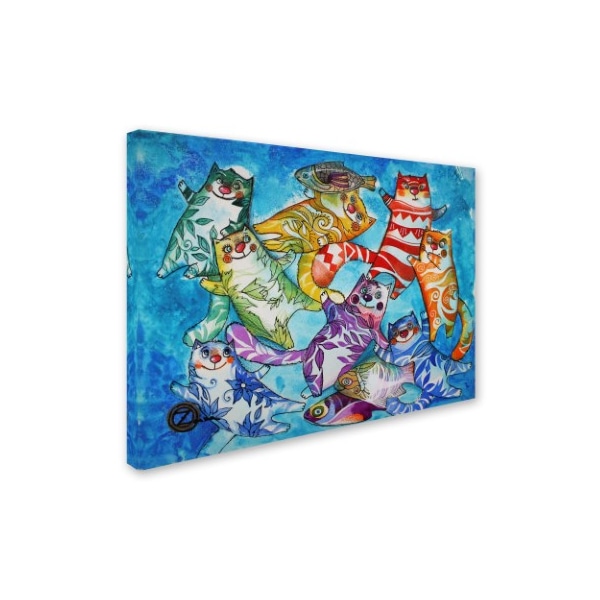 Oxana Ziaka 'Cats And Fish' Canvas Art,35x47